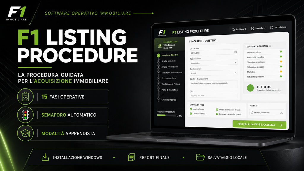 F1 LISTING PROCEDURE – SOFTWARE GUIDATO PER ACQUISIZIONE IMMOBILIARE