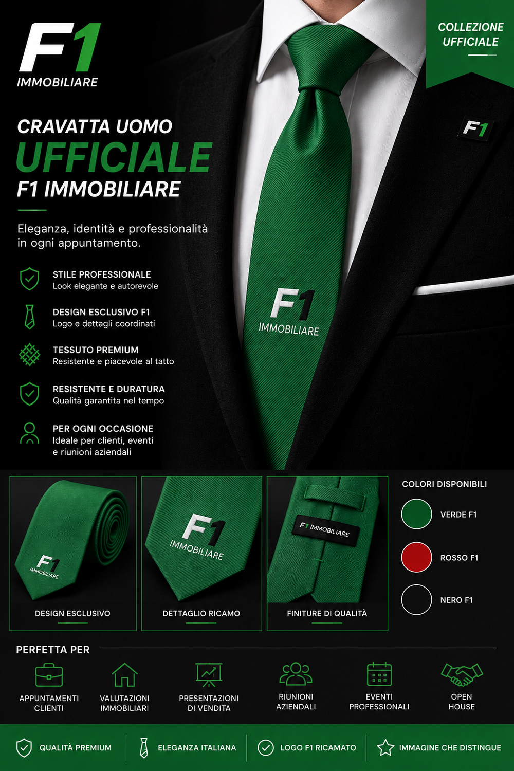 Cravatta uomo Verde F1